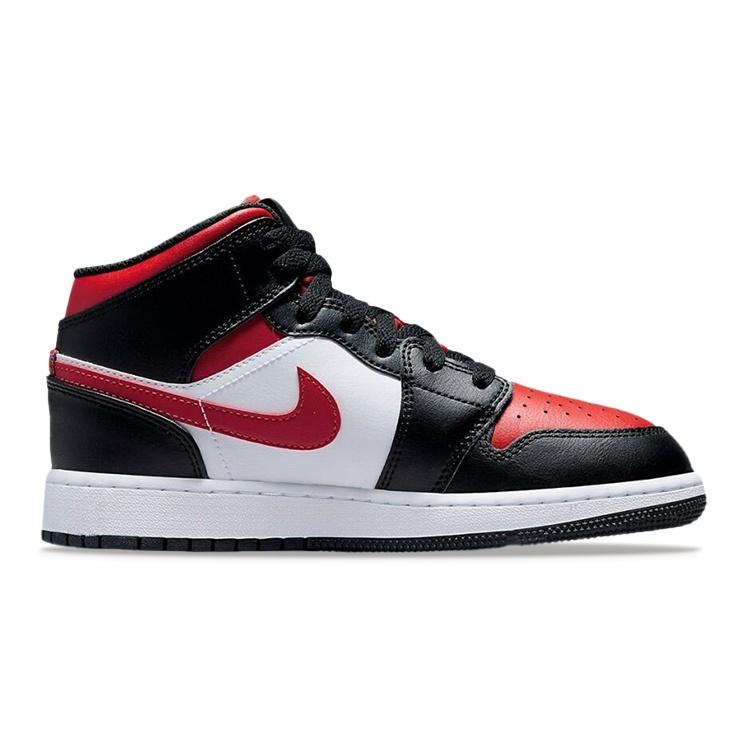 (GS) Air Jordan 1 Mid 'Black Fire Red' Kids' 554725-079