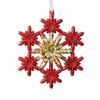 Glitter Sequined Christmas Ornament Red Snowflake/Butterfly/Star/Reindeer/Ballerina Hanging Decoration for Xmas Tree Doors Walls Holiday Home Decor