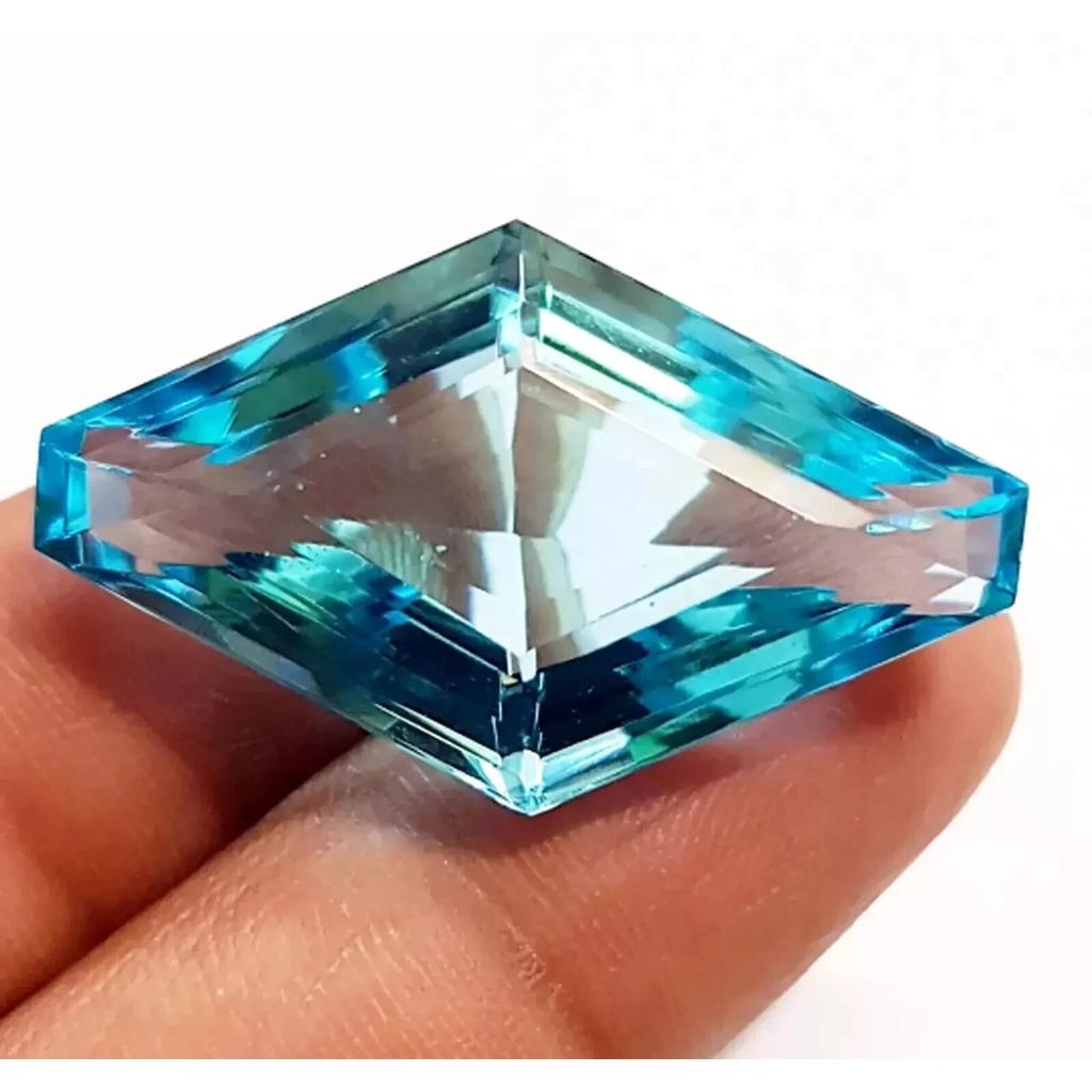 Natural Blue Topaz Attractive Aqua Fancy Cut 90-92 Ct Beautiful Gemstone