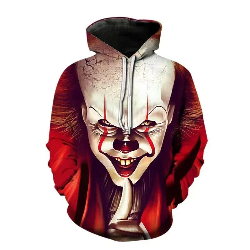 

Men s Hoodie Clown Graphic Loose Fashion Pullover Autumn Clothing Casual Clothes Women Tops Sweatshirts S
