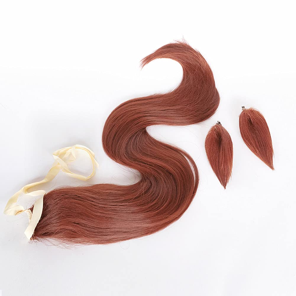 NoryNick Tokai Teio Cosplay Wig with Wig Ears and Tail Net,