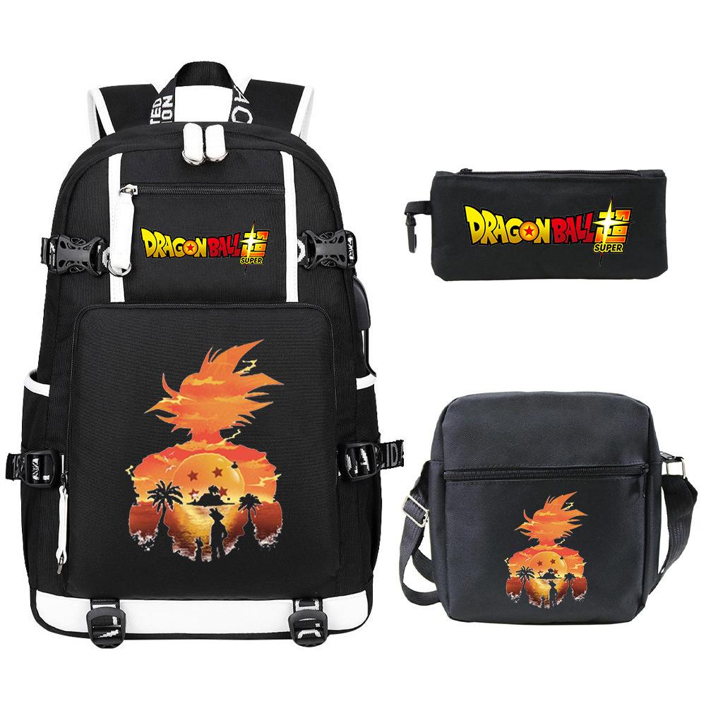 Großvolumiger Universal-Rucksack Stilvolles bedrucktes Anime-Schulranzen-Set für Schüler