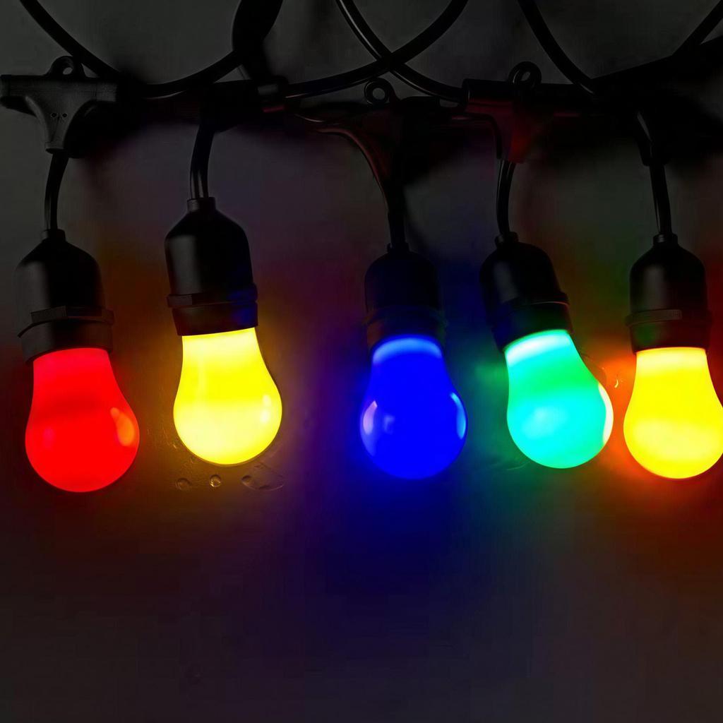10 Adet Renkli E27 LED Ampul 220V 2W A45 Lamba Kırmızı Mavi Beyaz Sarı Pembe PC Dış Mekan Kamp Dekorasyonu Festival Renkli Ampul Lamba