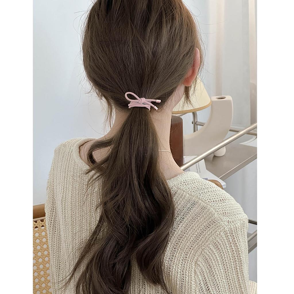 Natunofu Hair Ribbon Elastic Hair Stylish Hair Ties for Adults with Metal Hair Stylish Hair Hair Ties with Stylish Hair Cute Korean Solid Elegant Set