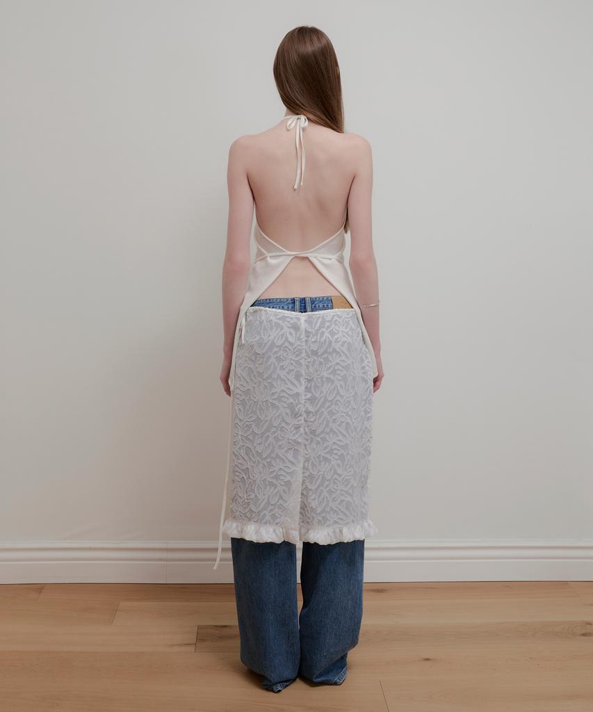 Aobteu Layered Halter Neck Knit - Off White