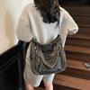 Lazy wind bag women's large-capacity Korean version casual messenger bag commuter work handbag retro denim shoulder bag