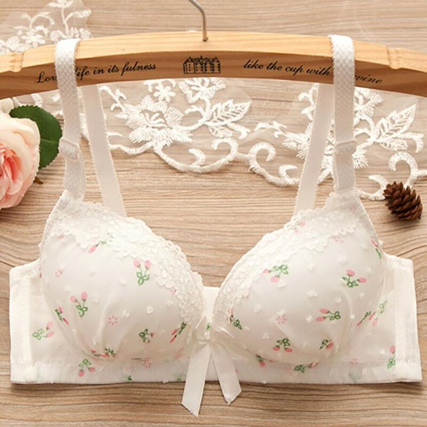 Bras for Women Brassiere Push Up Bra Padded Seamless Bralette Panties Floral Wired Breathable Thin Comfy