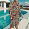 Men Full Black White Paisley Bandana Print Short Sleeve Tee And Matching Shorts Two Piece Outfit