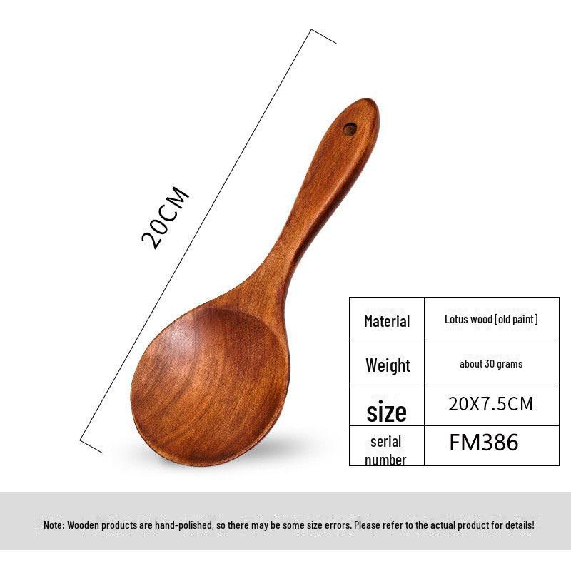 

Ложка для риса из дерева Fengmu Home Furnishing, 20 см. - Возможен индивидуальный логотип 20*7.5 Lotus wood old lacquer with rice spoon-386
