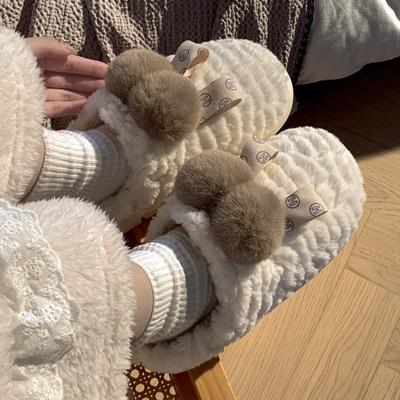 Pamuklu Terlikler Kadın Kış Peluş Sıcak Pamuklu Ayakkabılar
