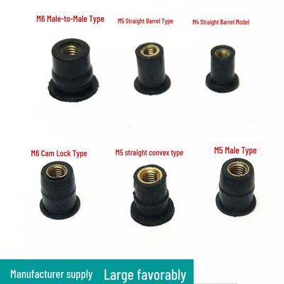 Motorcycle Windshield Brass Rubber Nut Kit: M4, M5, M6