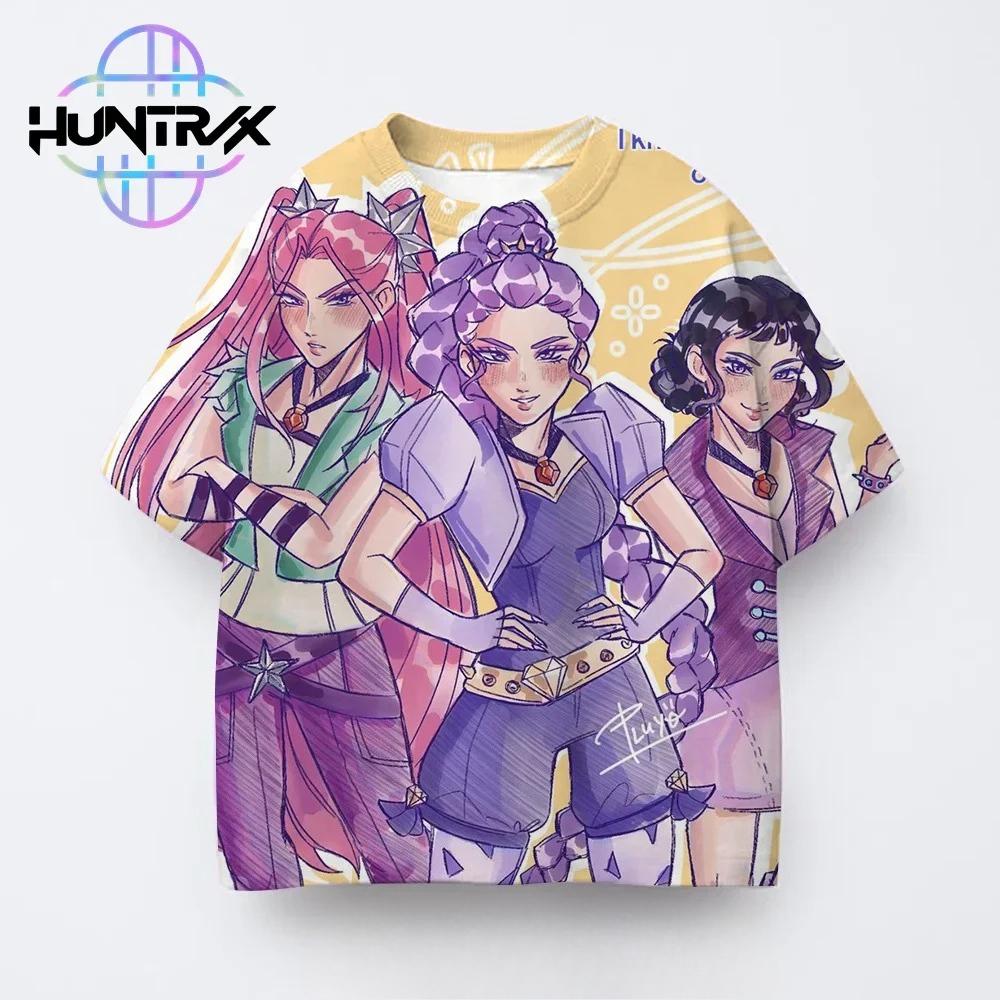 Băieți Fete Casual Fashion Copii Kpop Demon Hunters 3D Mânecă Scurtă Haine Anime Confortabil Gât Rotund Moale Tricou de Vară