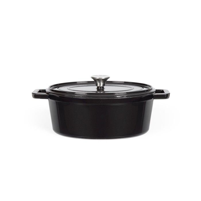 Oval Casserole - LIVOO - MEP129N - 4.5 L - Enameled Cast Iron - Lid with Nubs - All Stovetops - 29 X 22 Cm