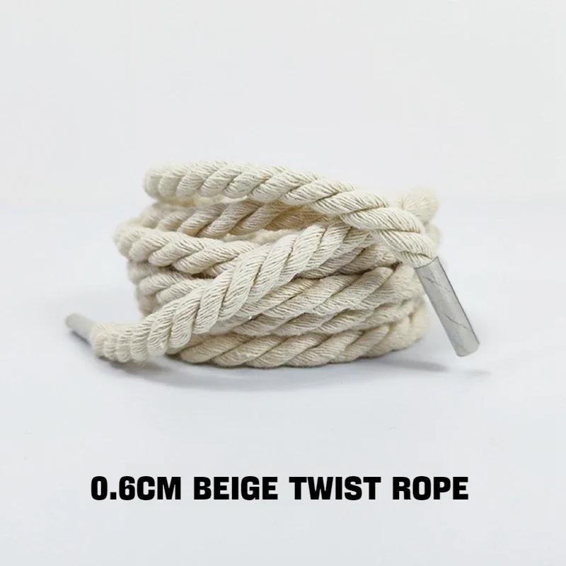 1 pár nových kulatých tkaniček do bot 0,6 cm silnější bavlněné tkaničky kroucené tkaničky do tenisek bot boty tkaničky pro boty pro AF1/AJ1