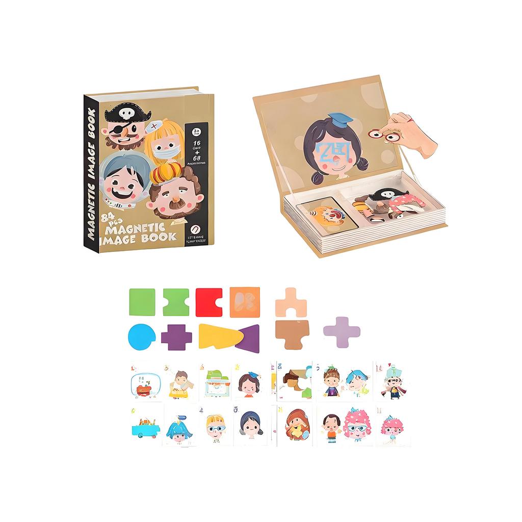 8 Styles DIY Educational Magnetic Puzzle Book For Babies And Toddlers, Magnetic Stickers, Early Education Toy, Gift