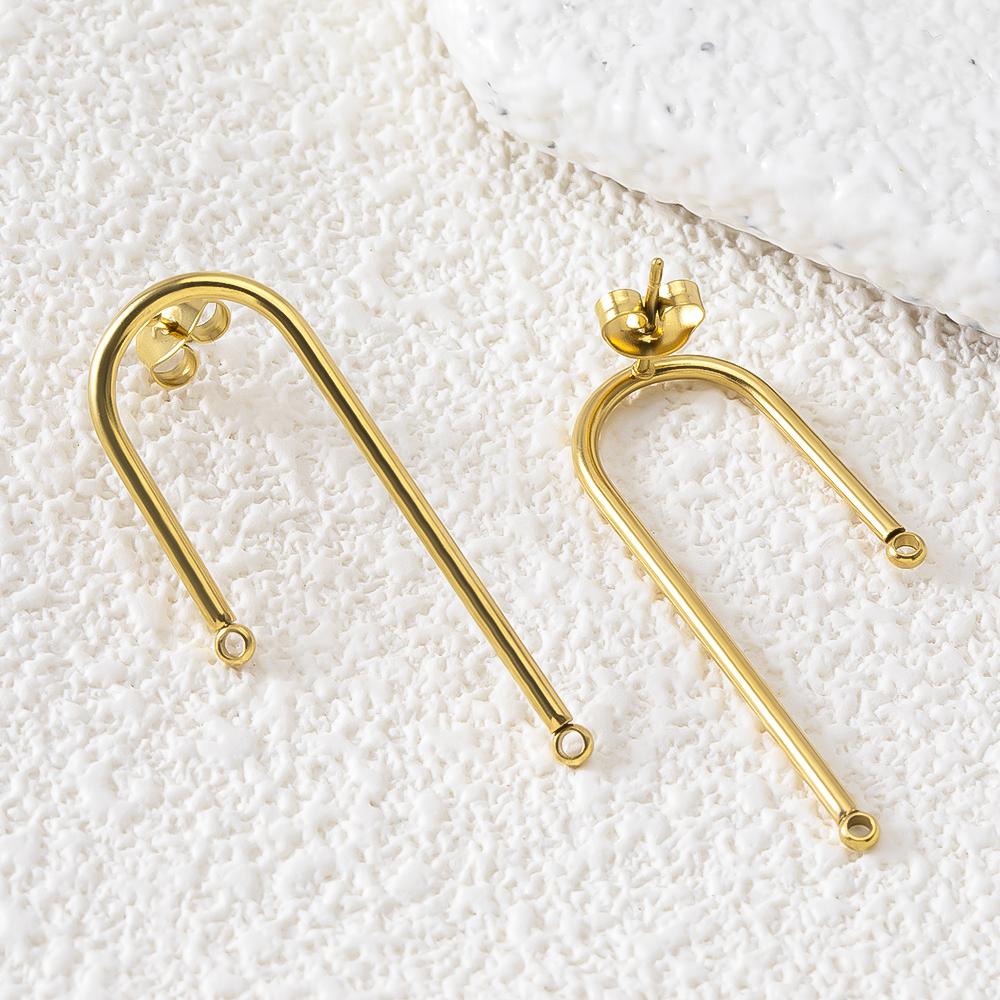 5 Paar Edelstahl Ohrbügel Langer Stift Post Haken Ohrstöpsel Verbinder Quaste DIY Schmuck Handgefertigte Ohrringe Zubehör Fundstücke