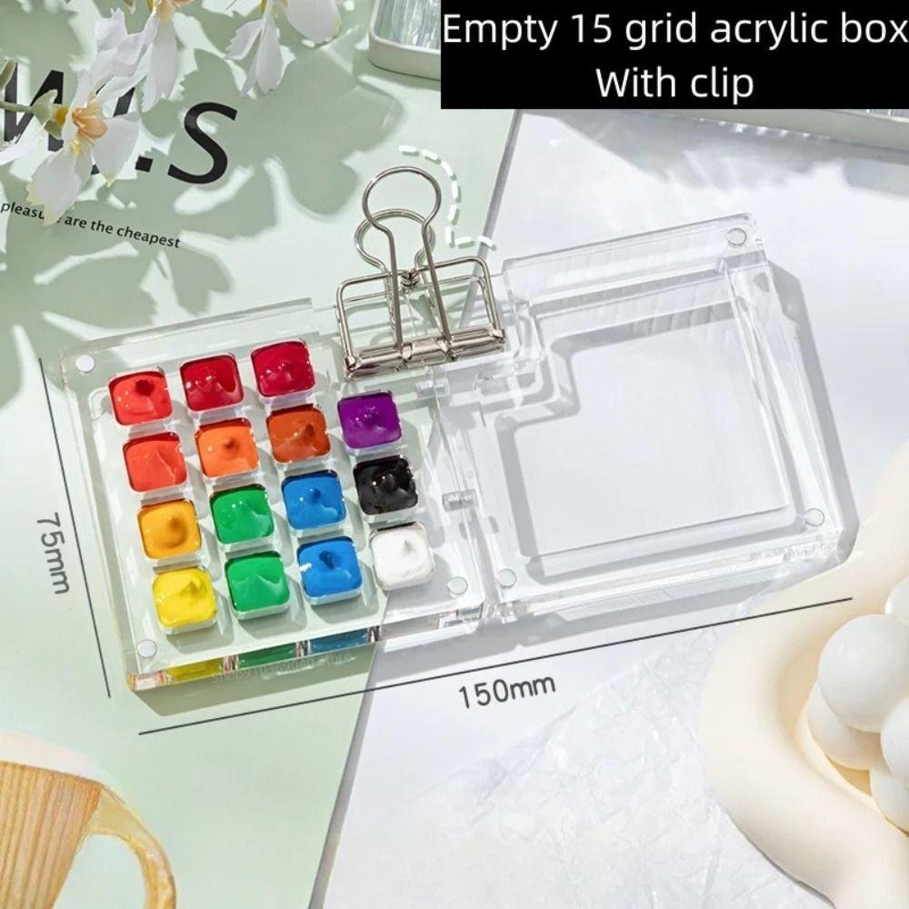 8/15 Grid Paint Pigment Box Mini Empty Paint Box Art Supplies Watercolor Paint Palette  Outdoor