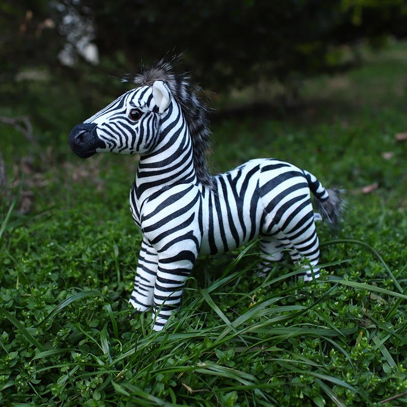 Real Life Standing Zebra Stuffed Animal Plush Toy Simulation Zebra Doll Photography Props Christmas Birthday Gifts for Children