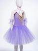 Girls Ballet Dance Dress, Sleeveless Tutu with Spaghetti Straps, Rhinestone & Lace Decor, Mesh Skirt + Headdress & Ruffle Band