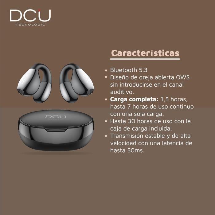 Bluetooth-ørepropper - DCU TECNOLOGIC - CLIP BUDS - 30 timers batteritid - Svettetett - Bluetooth 5.3