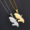 Anniyo Martinique Map With Cities Name Pendant Necklaces Jewelry for Women Girls  @269321