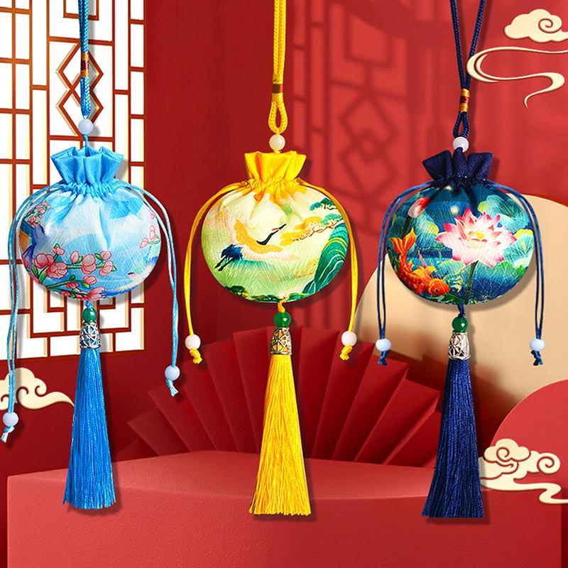 1 PCS Portable Chinese Style Sachet Creative Flower Pattern Car Ornaments Simple Antique Embroidery Bag