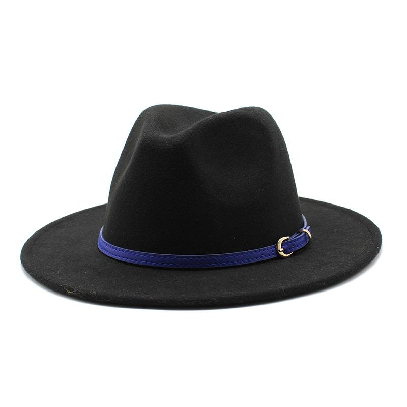 British Style Men And Women Jazz Woolen Hat Big Eave Hat Classic Woolen Hat