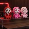 Three Dimensional Skull Art Pieces Halloween Ghost Statue, Cartoon Skeleton Sculpture, 3D Printed Textures Small Spooky Accents for Shelves
