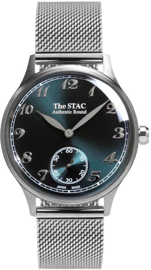 The STAC Classic Retro Stainless Steel Mesh Japanese-Made Wristwatch, 36mm, Style, Men's/Women's, Unisex, Blue-Green, Strap, ST-AR002