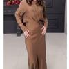2024 Women's Fashion Two-Piece Set: Long-Sleeve Top and Midi Skirt