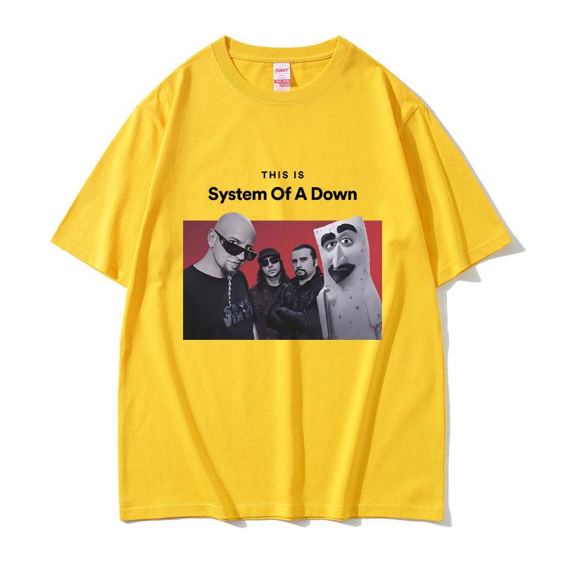 This Is System of A Down T Shirts Unisex Women Cotton Vintage Oversized Tshirt Unisexs 90s Rock Band Alternative Metal Music Tshirt