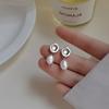 925 Silver Needle Earrings Moon Rabbit Lovely Rhinestones Stud Earrings Elegent Minimalism Silver Jewelry