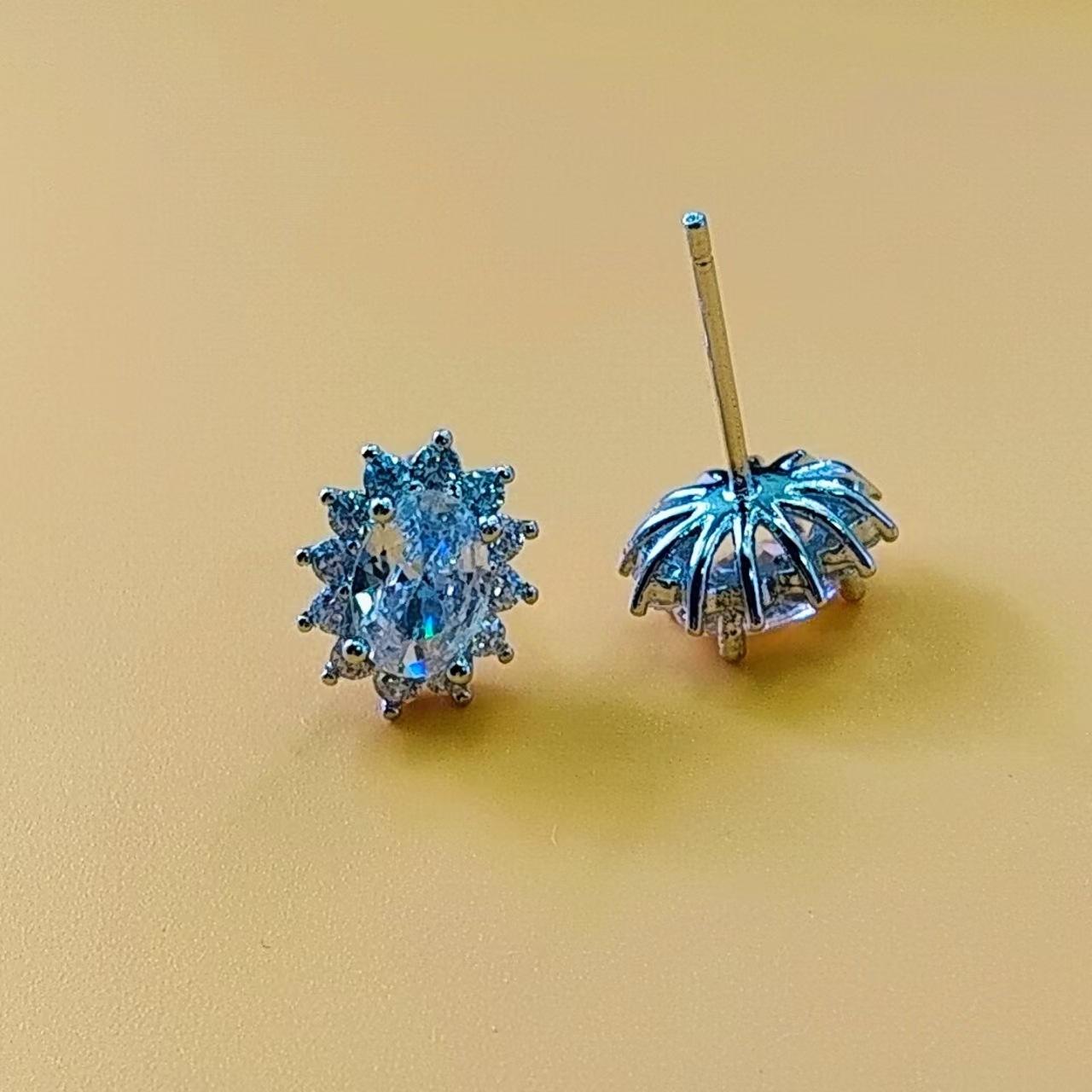 Модные темпераментные кокосовые круглые серьги-гвоздики с имитацией циркона принцессы королевы, ювелирные изделия, серьги-гвоздики с цирконом подсолнечного цвета, полностью усыпанные бриллиантами copper + gold