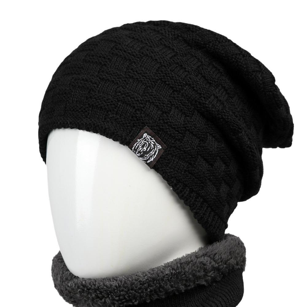 Hat Winter Cold-Proof Thickened Wool Hat Men'S And Women'S Warm Plush Versatile Pullover Hat Knitted Hat