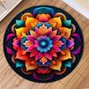 Bohemian Mandala Round Rug Non Slip Vintage Geometric Floral Circle Carpet for Living Room Bedroom Home Decor Floor Mat