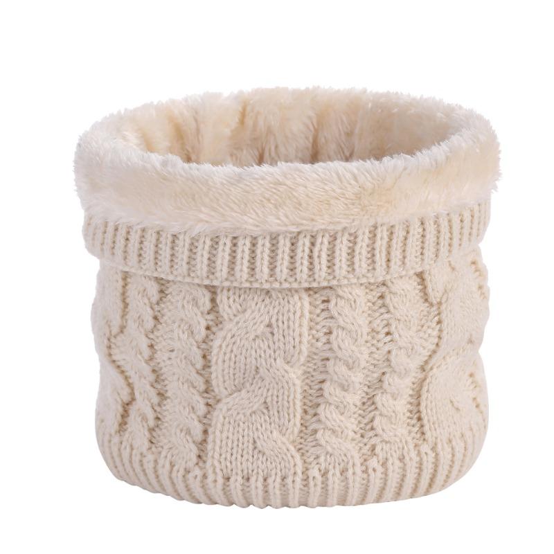 Autumn and Winter Outdoor Velvet Scarf Thickened Neck Cover Versatile Classic Twist Knitted Wool Warm Scarf Winter