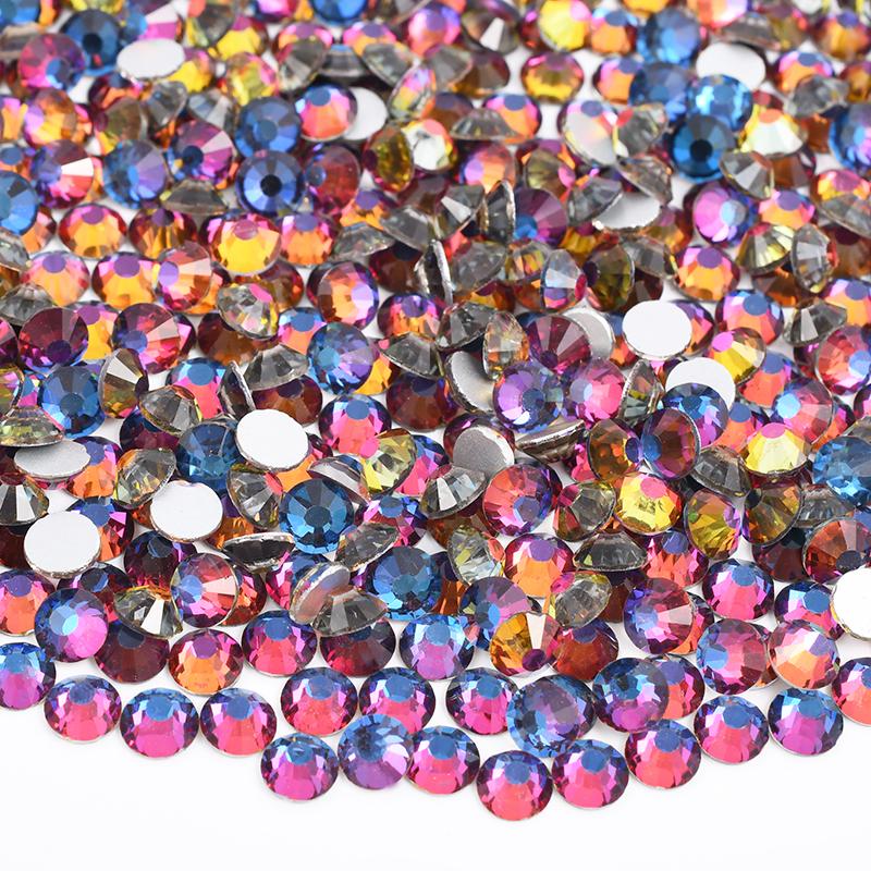 Glitter SS6 SS12 SS16 SS20 Light Rose Flat Back Crystal Stones Applique Non Hotfix Strass Glass Nail Rhinestone for DIY Craft