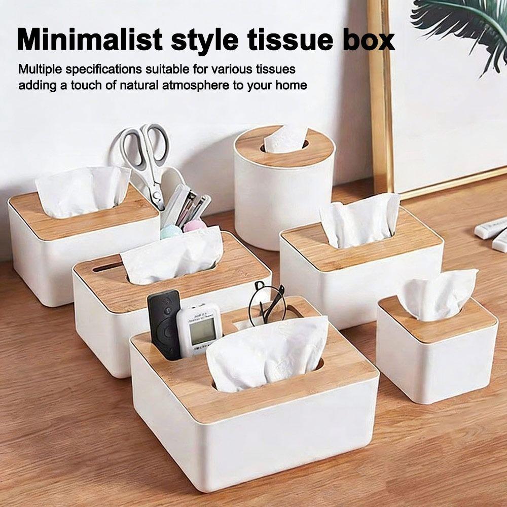 Wooden Cover Tissue Box Multi-Function Tissue Case New Napkin Storage Box  Table Decoration