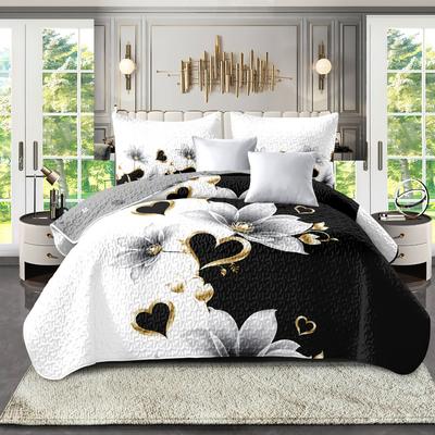 3pcs Bedding Set Black White LJXBS-9012 3D Printed Cozy Duvet Cover King Queen Twin Size Birthday Gift for Adult Bedroom Decor