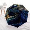 1pc Blue Dragon's Nightly Guardian Auto-Folding Umbrella with Portable Tri-Fold Design, 8-Bone Iron Frame - Outdoor, for Fans, Travelers, Everyda