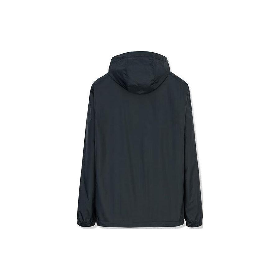 Anta Essential Logo Print Hooded Casual Jacket Men Outerwear Basic-Black 152317607-2