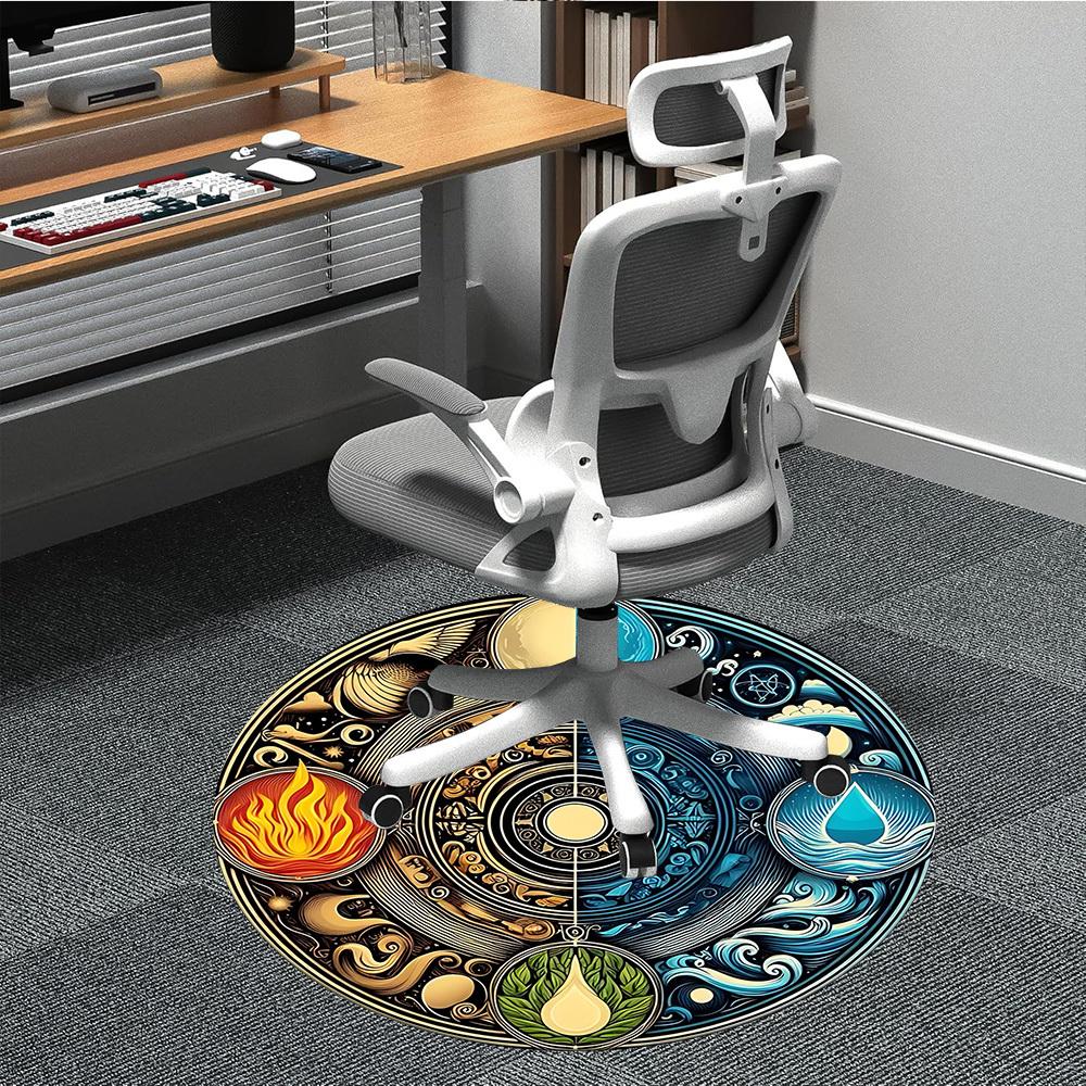 

1pc Elemental Symbols Chair Carpet for Office, Soft Comfortable Mat For Office, Living Room, Bedroom, Machine Washable Carpet yy251112123 80cm by 80cm