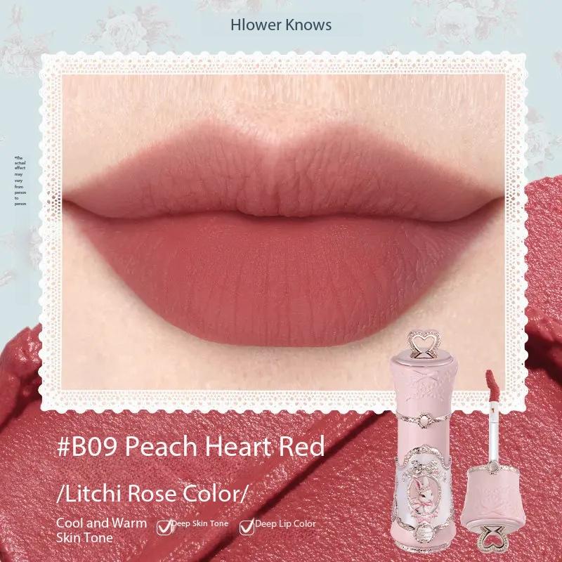 Flowerknows Garden Makeup Tekutá rtěnka na rty, Dlouhotrvající matná rtěnka pro až 12hodinové nošení, Sametový tekutý rtěnka, Lesk na rty, Hydratační přípravek