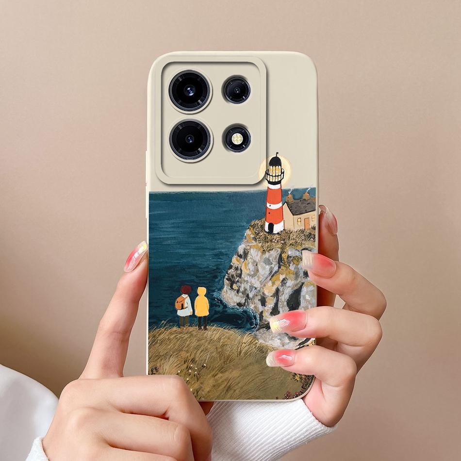 For Infinix Note 30 Pro Vip 30i Phone Case Cartoon Liquid Silicone Full Coverage Anti Drop Bumper For Infinix Note30 30Pro Funda