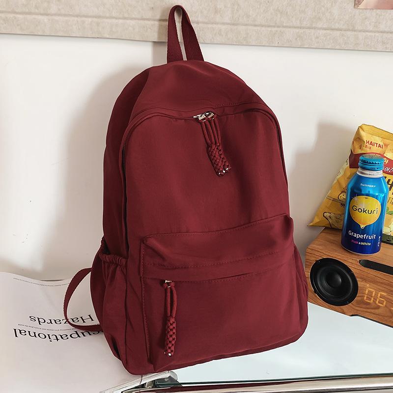 School Bag Girls College Students Burgundy Middle School Students High Quality Fashion Junior High School Students Elementary School Students Backpack