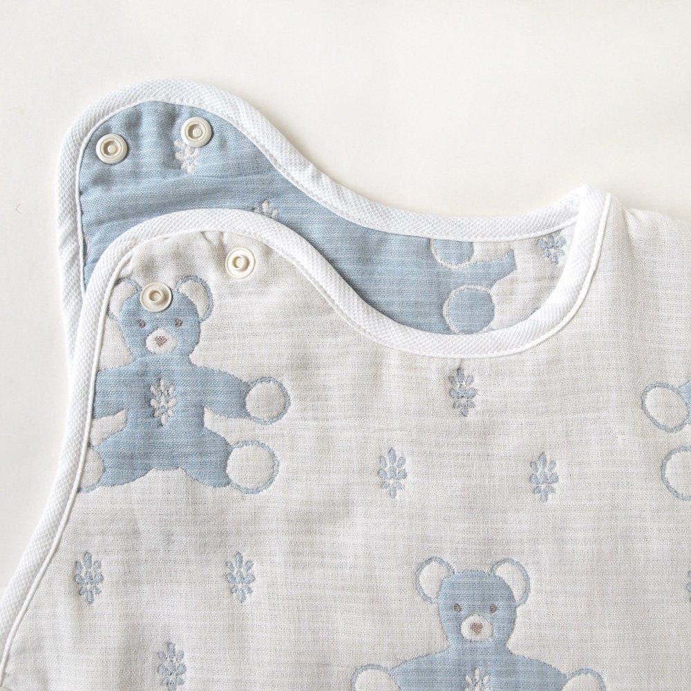 10mois SOULEIADO Fluffy Gauze Baby Mon 58cm For Newborns to 3 Years Product Number 4344 - (6-Layer Gauze) Sleeper, 100% Cotton, Nunus, Blue, Length,