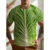Funny Cabbage Lettuce T-Shirts Vegetable 3D Print Men Women Short Sleeve T Shirt Harajuku Y2K Tops Oversized Tees Men's Clothing