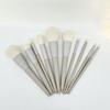 10Pcs Matte Gray Handle Makeup Brush Set Rubber Paint Soft Dense Fiber Face Eye Brushes Professional Elegant Kit