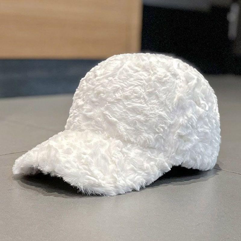 Lamb Wool Cap Children's Autumn and Winter Thickened Warm Sunshade Baseball Cap