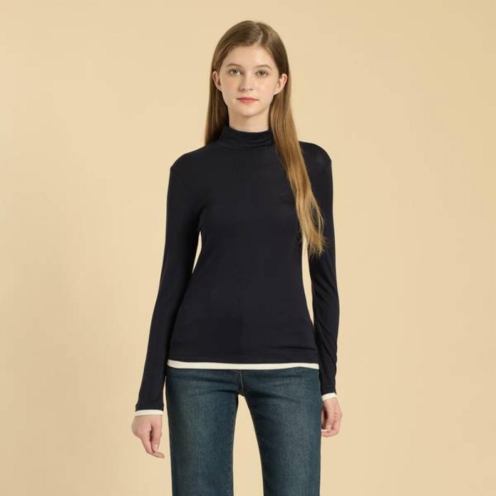 Bcbg Mock Neck Layered T shirT B5w9x441 brown (75)/77